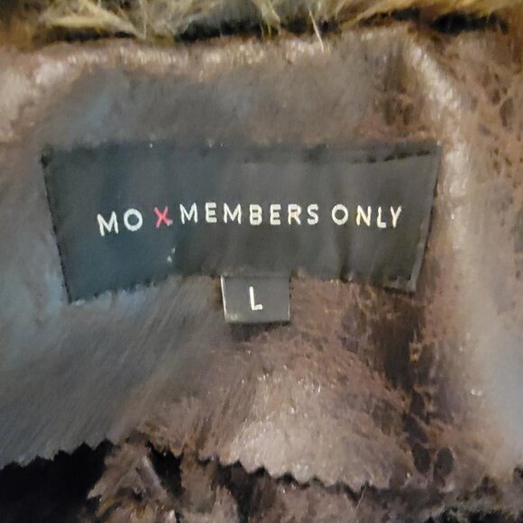 Mo X Members Only Faux Leather Fur Zipper Vest Size Large - Picture 2 of 13